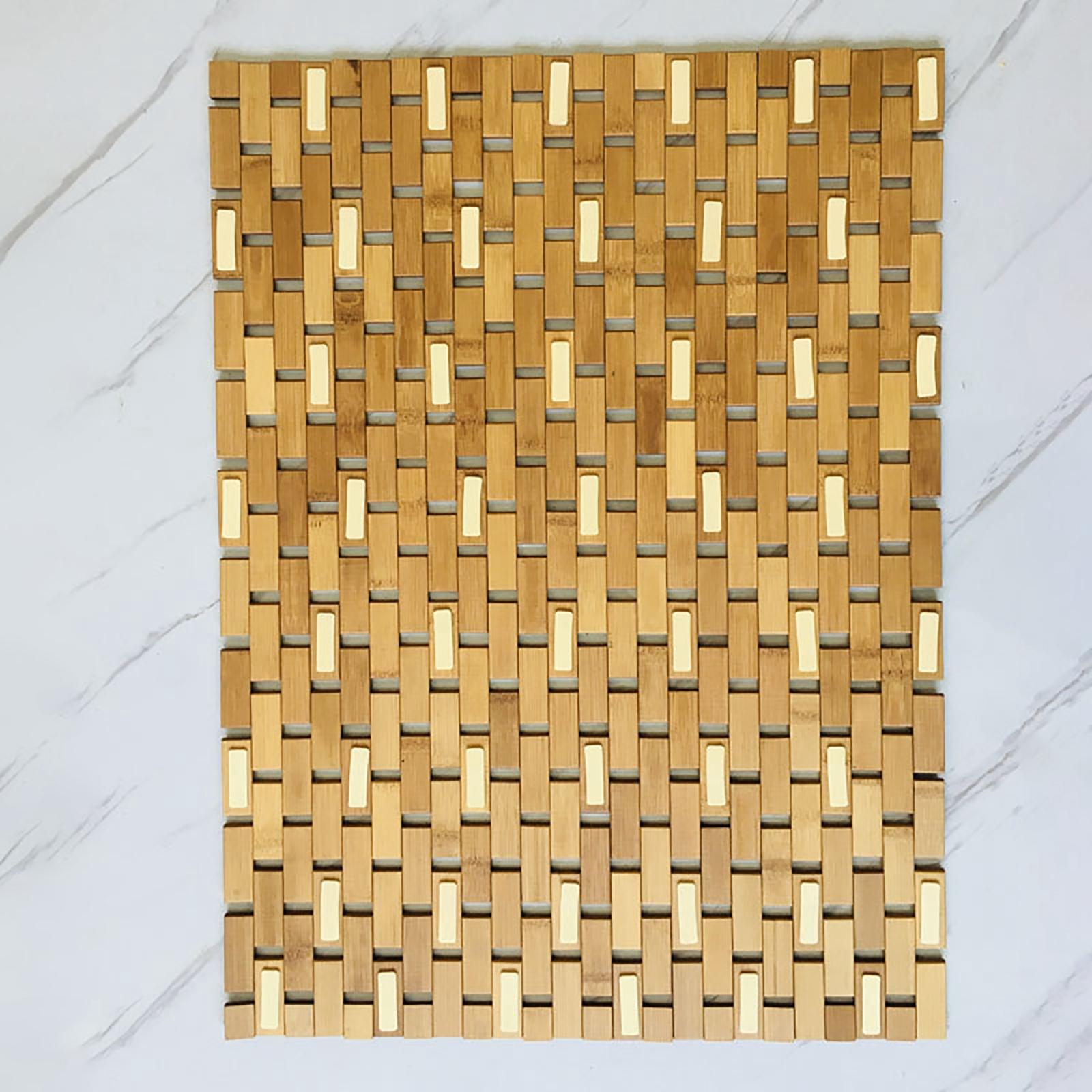 Non Slip Bamboo Wood Bathroom  - Bamboo Bath Mat ulasan dan harga
